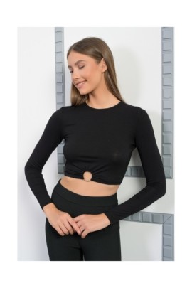 ΜΠΛΟΥΖΑ CROP ΕΛΑΣΤΙΚΗ ΜΕ ΚΡΙΚΟ ΕΜΠΡΟΣ
