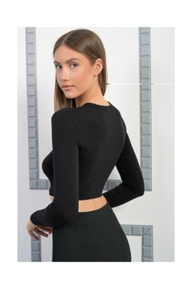 ΜΠΛΟΥΖΑ CROP ΕΛΑΣΤΙΚΗ ΜΕ ΚΡΙΚΟ ΕΜΠΡΟΣ