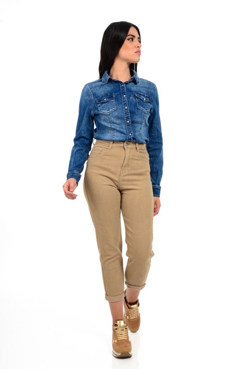ΠΑΝΤΕΛΟΝΙ MOM FIT DENIM ΨΗΛΟΜΕΣΟ ΠΑΝΤΕΛΟΝΙ MOM FIT DENIM ΨΗΛΟΜΕΣΟ