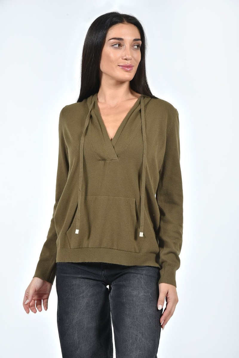 ΜΠΛΟΥΖΑ ΠΛΕΚΤΗ ΜΕ ΚΟΥΚΟΥΛΑ ΚΑΙ ΑΝΟΙΓΜΑ ΕΜΠΡΟΣ