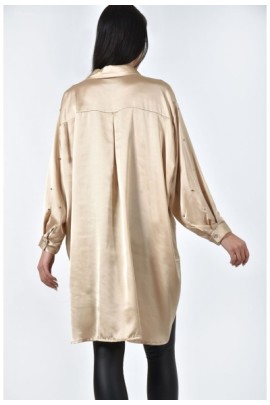ΠΟΥΚΑΜΙΣΑ OVERSIZED ΣΑΤΕΝ ΜΕ ΣΤΡΑΣ