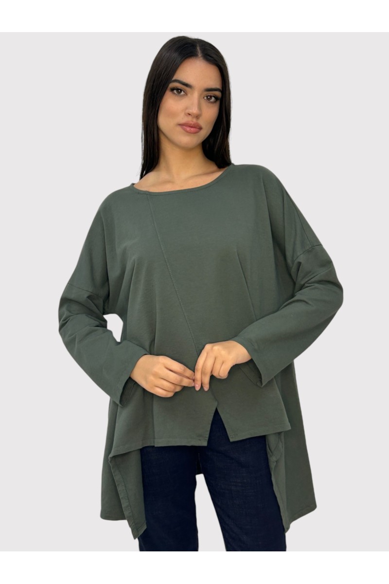 ΜΠΛΟΥΖΑ ΦΟΥΤΕΡ OVERSIZED ΑΣΥΜΜΕΤΡΗ ΜΕ ΑΝΟΙΓΜΑ ΕΜΠΡΟΣ