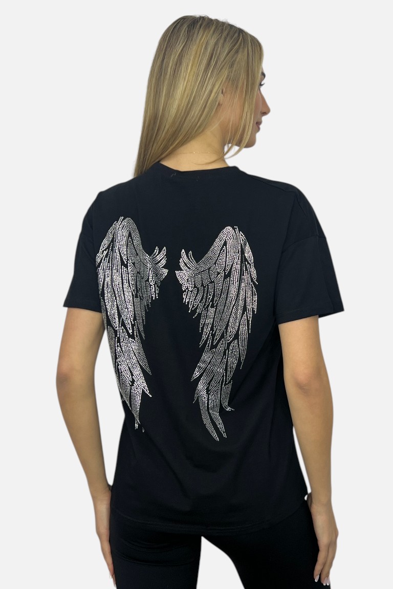 T-SHIRT ΜΕ ΦΤΕΡΑ ΑΠΟ ΜΕΤΑΛΑΚΙΑ OVERSIZED - Image 9