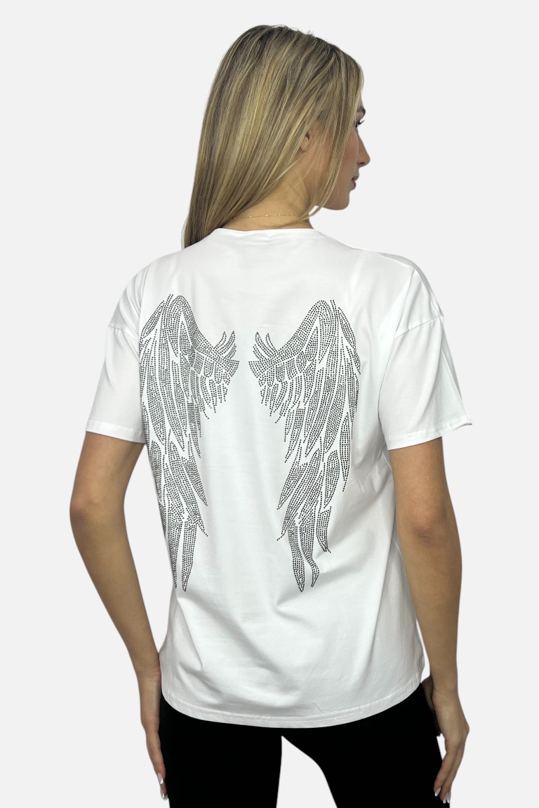 T-SHIRT ΜΕ ΦΤΕΡΑ ΑΠΟ ΜΕΤΑΛΑΚΙΑ OVERSIZED - Image 6