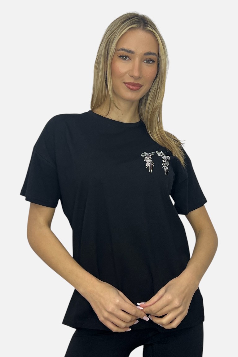 T-SHIRT ΜΕ ΦΤΕΡΑ ΑΠΟ ΜΕΤΑΛΑΚΙΑ OVERSIZED - Image 7