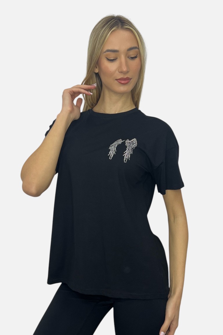 T-SHIRT ΜΕ ΦΤΕΡΑ ΑΠΟ ΜΕΤΑΛΑΚΙΑ OVERSIZED - Image 8