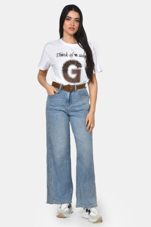 ΠΑΝΤΕΛΟΝΙ ΤΖΙΝ WIDE LEG ΜΕ ΖΩΝΗ
