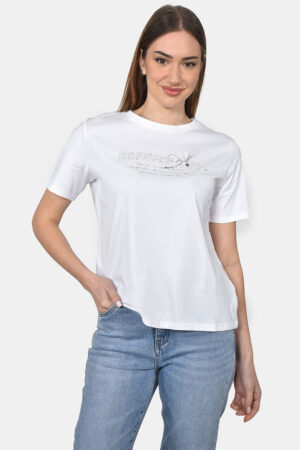 T-SHIRT ΜΕ ΤΥΠΩΜΑ ΑΠΟ ΓΚΛΙΤΕΡ REMEMBER