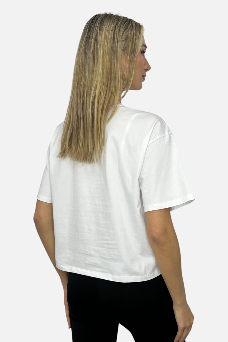T-SHIRT CROP ΜΕ ΠΑΓΙΕΤΕΣ ΚΑΙ ΣΤΡΑΣ - Image 5