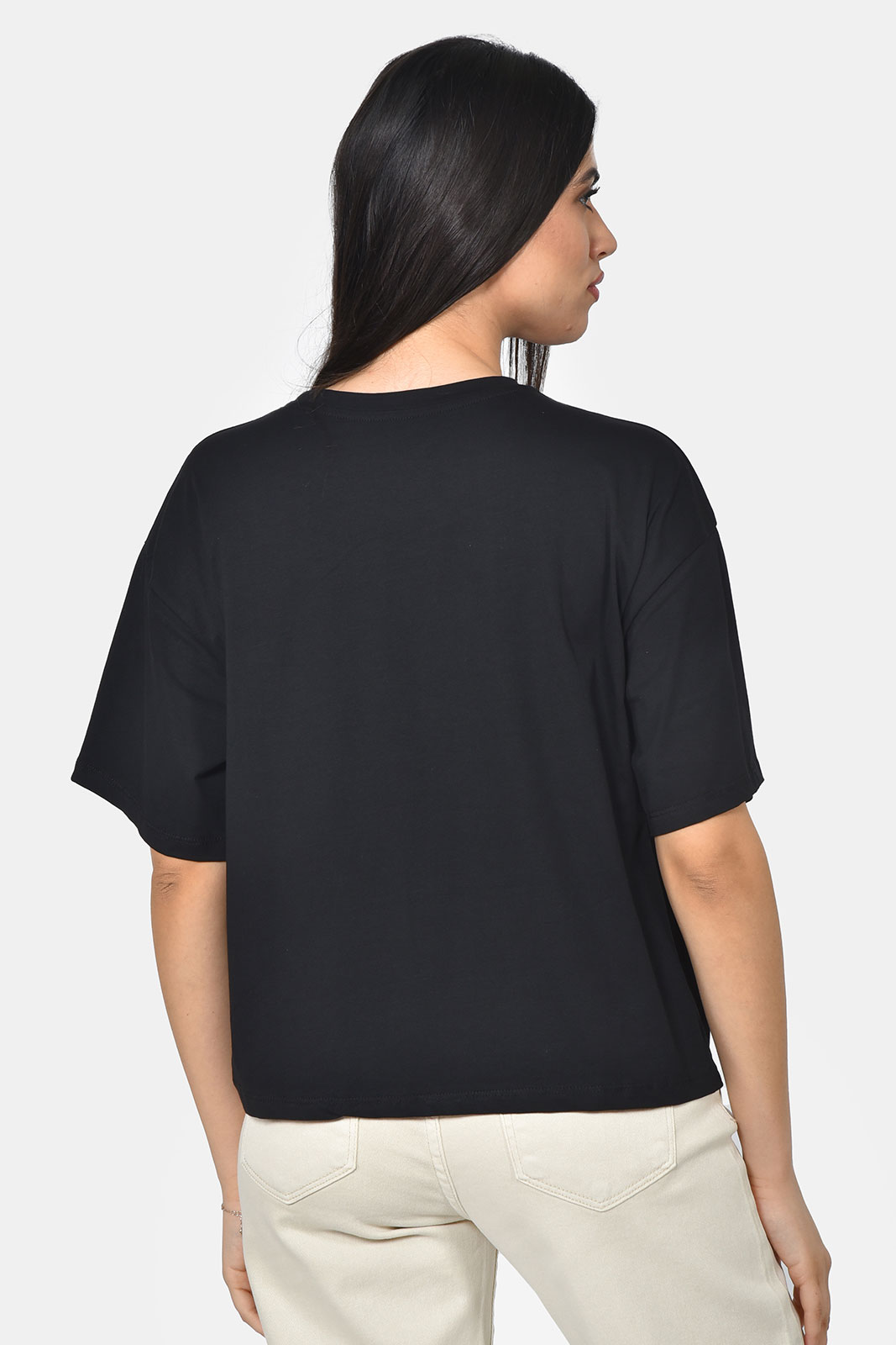 T-SHIRT CROP ΜΕ ΠΑΓΙΕΤΕΣ ΚΑΙ ΣΤΡΑΣ - Image 3