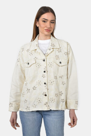JACKET DENIM ΜΕ ΚΕΝΤΗΜΑ ΚΑΙ ΠΑΓΙΕΤΕΣ