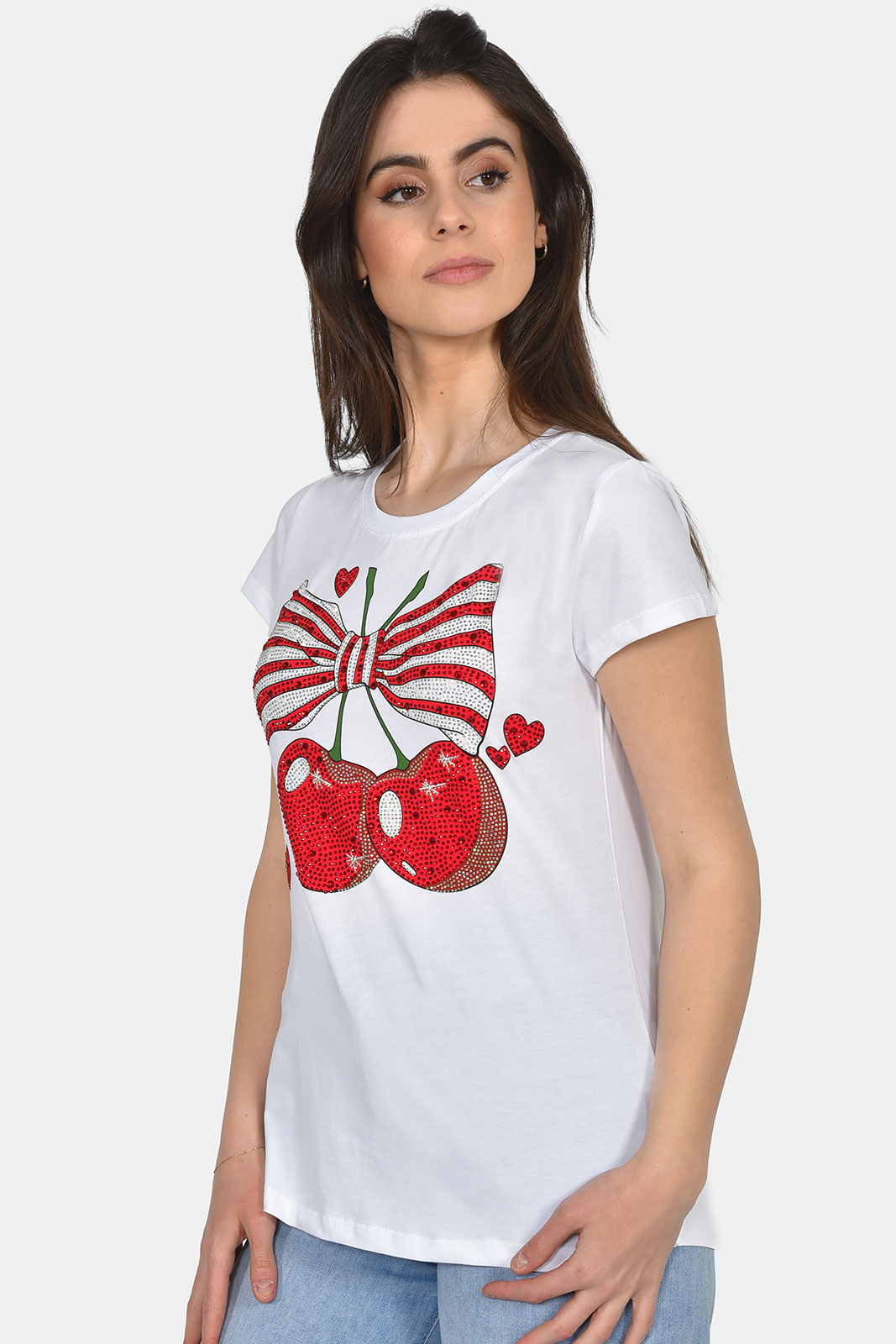 T-SHIRT ΜΕ ΤΥΠΩΜΑ ΚΑΙ ΣΤΡΑΣ ΚΕΡΑΣΙΑ - Image 3