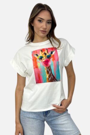 T-SHIRT ΜΕ ΤΥΠΩΜΑ ΚΑΜΗΛΟΠΑΡΔΑΛΗ