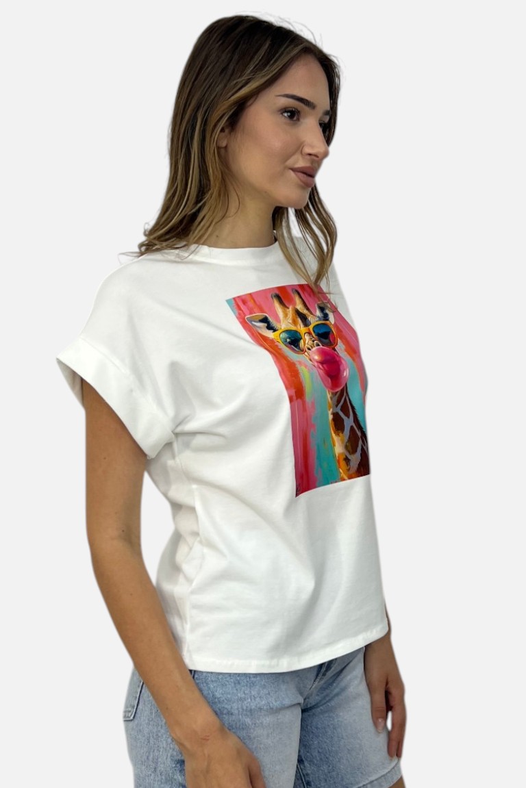 T-SHIRT ΜΕ ΤΥΠΩΜΑ ΚΑΜΗΛΟΠΑΡΔΑΛΗ - Image 2