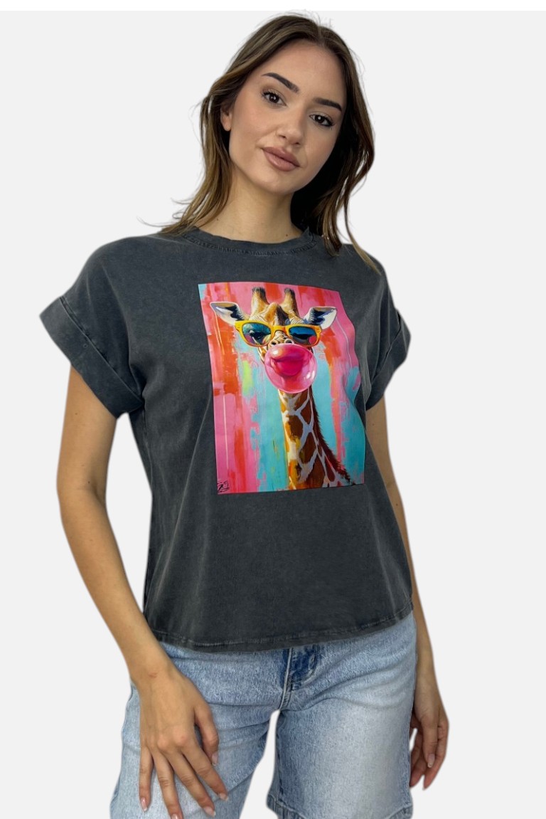 T-SHIRT ΜΕ ΤΥΠΩΜΑ ΚΑΜΗΛΟΠΑΡΔΑΛΗ - Image 5
