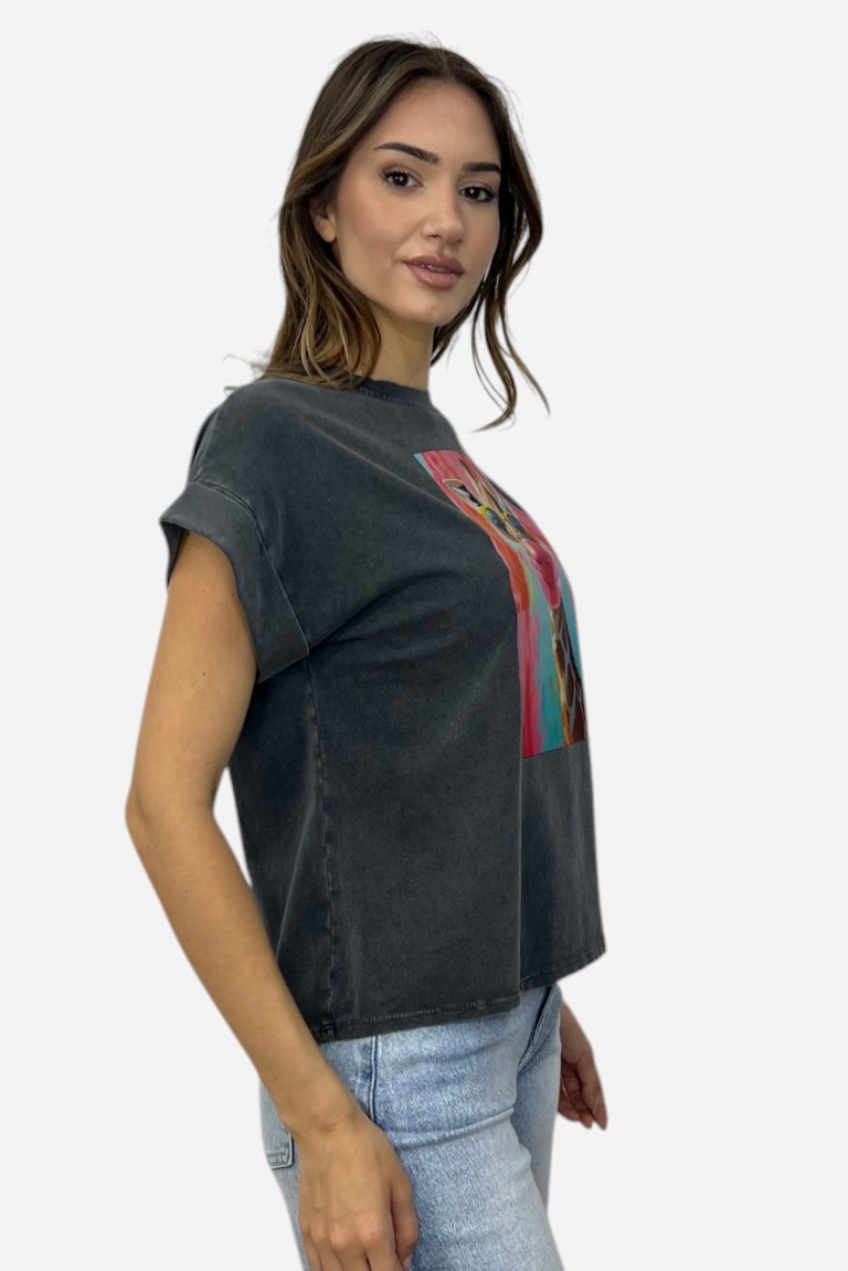 T-SHIRT ΜΕ ΤΥΠΩΜΑ ΚΑΜΗΛΟΠΑΡΔΑΛΗ - Image 6