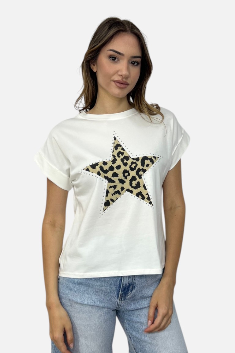 T-SHIRT ΜΕ ΤΥΠΩΜΑ ΑΣΤΕΡΙ ΑΝΙΜΑΛ