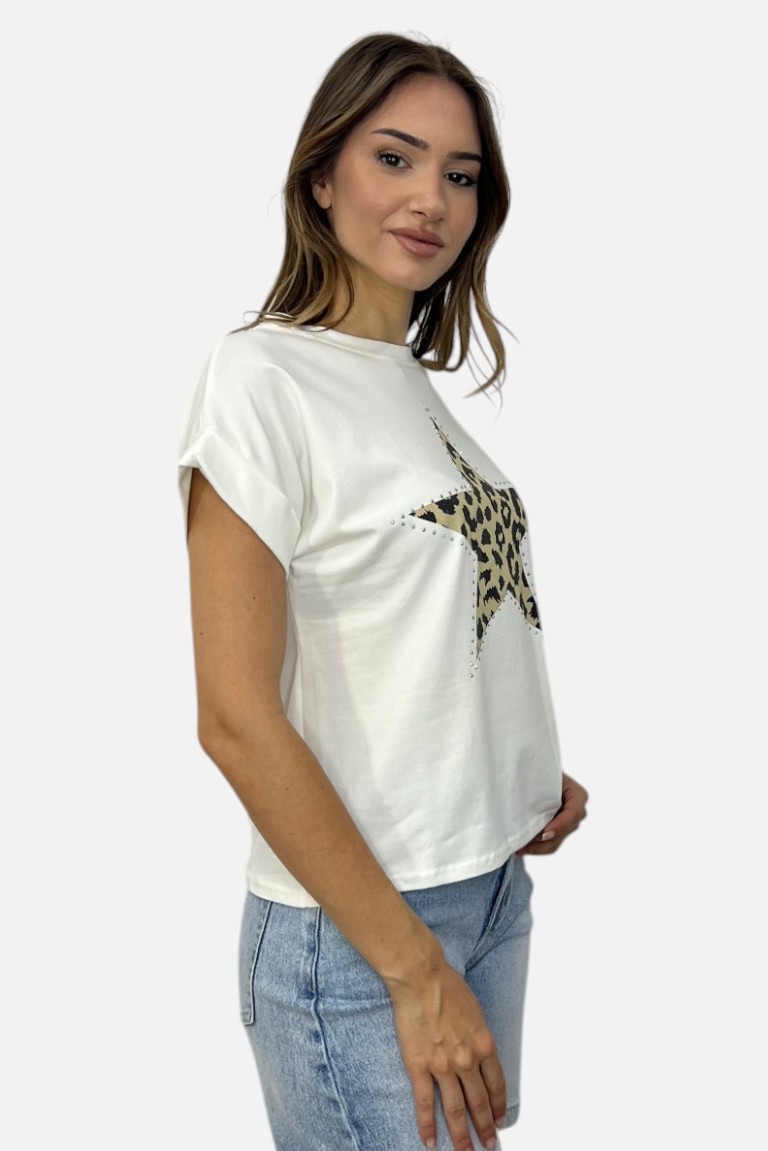 T-SHIRT ΜΕ ΤΥΠΩΜΑ ΑΣΤΕΡΙ ΑΝΙΜΑΛ - Image 2