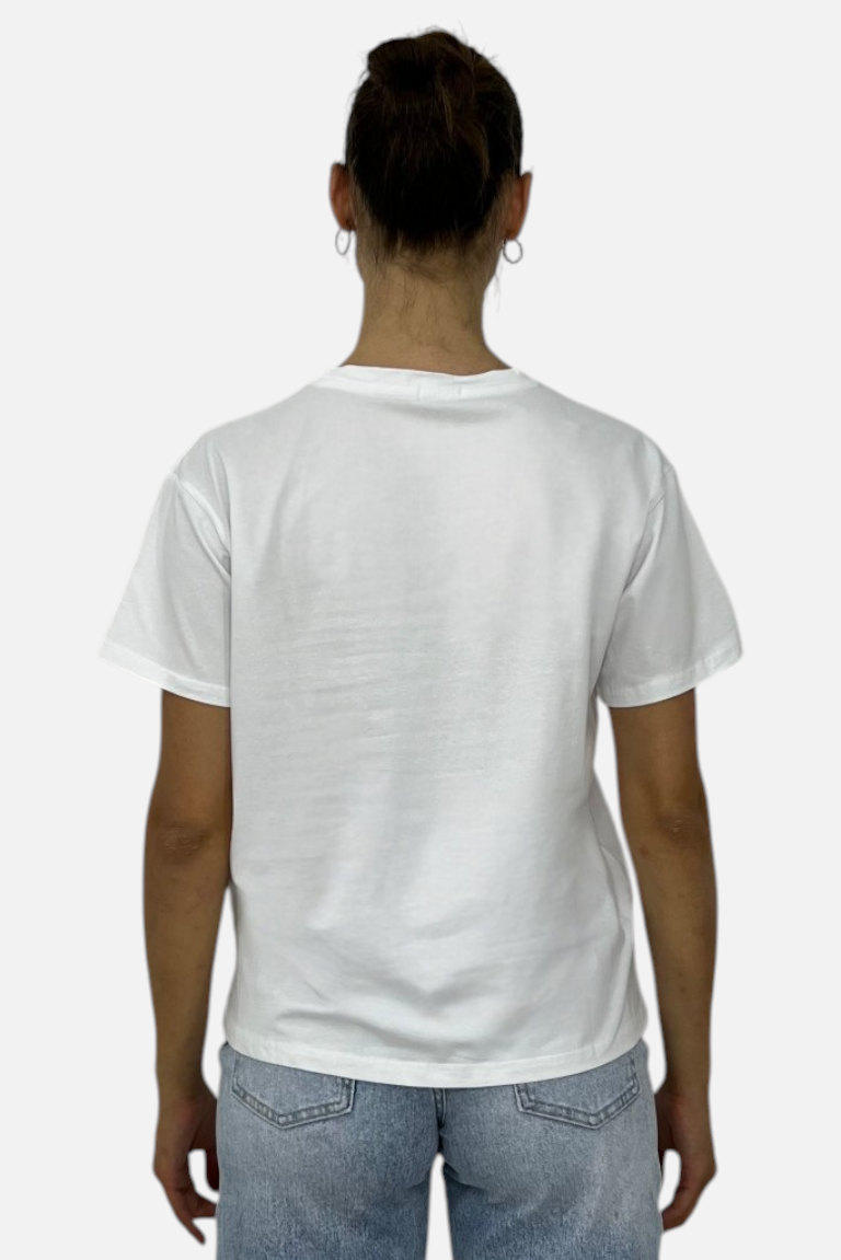T-SHIRT ΜΕ ΣΤΡΑΣ ΜΟΤΙΦ SMILE - Image 3