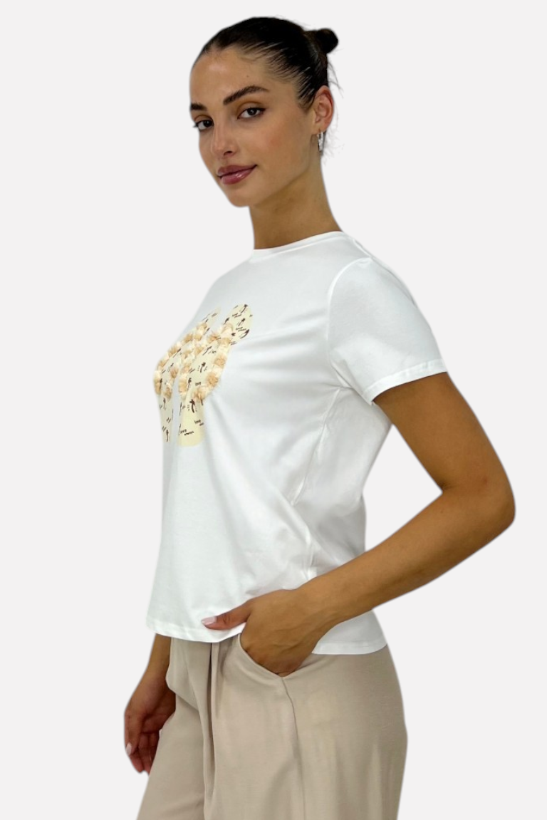T-SHIRT ΜΕ ΤΥΠΩΜΑ ΣΑΓΙΟΝΑΡΕΣ - Image 2